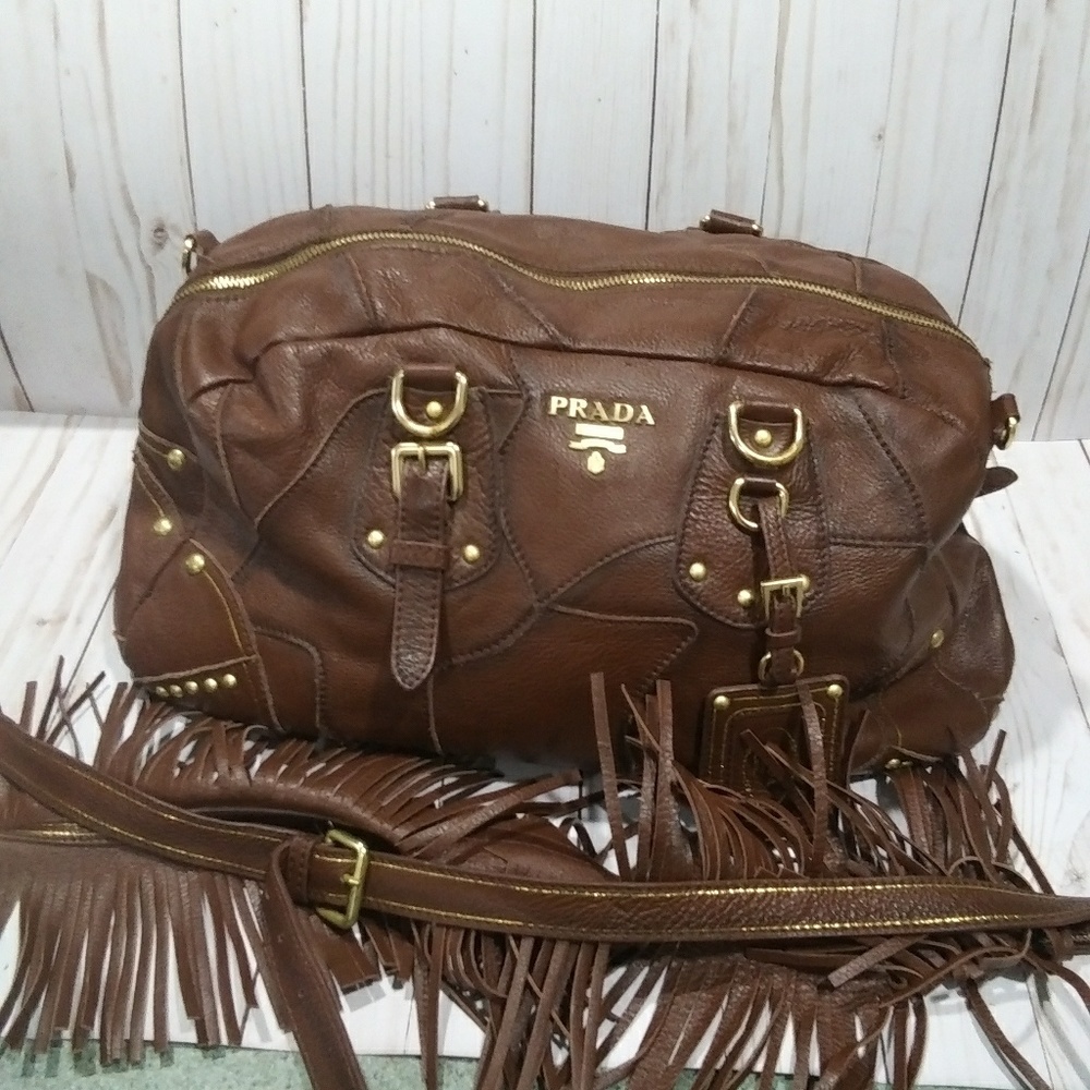 Vintage calf skin boho prada satchel